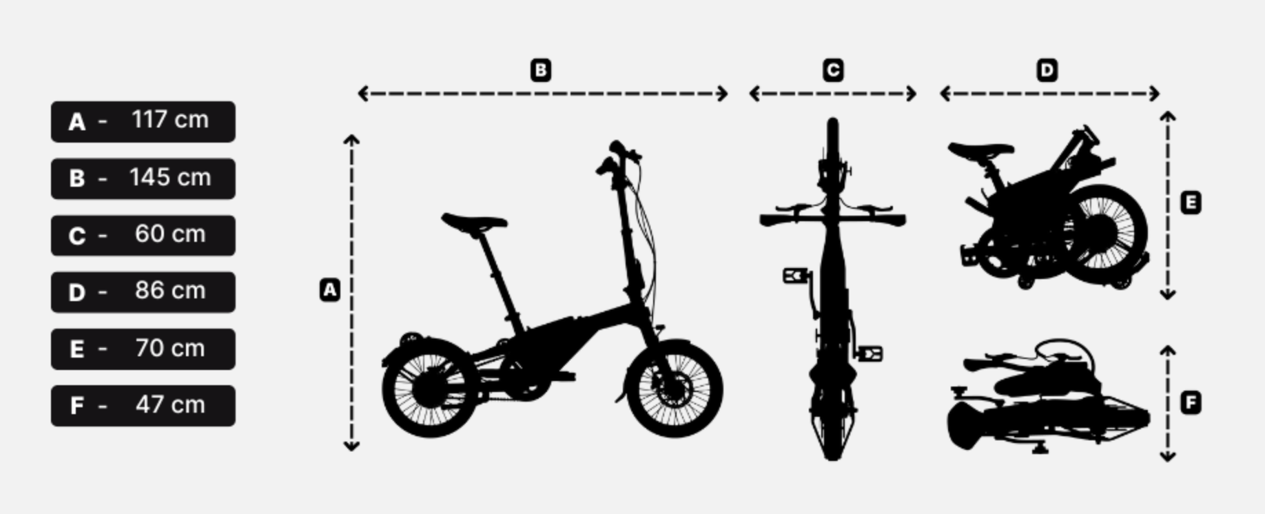 Dimensions vélo électrique O2FEEL Jim 